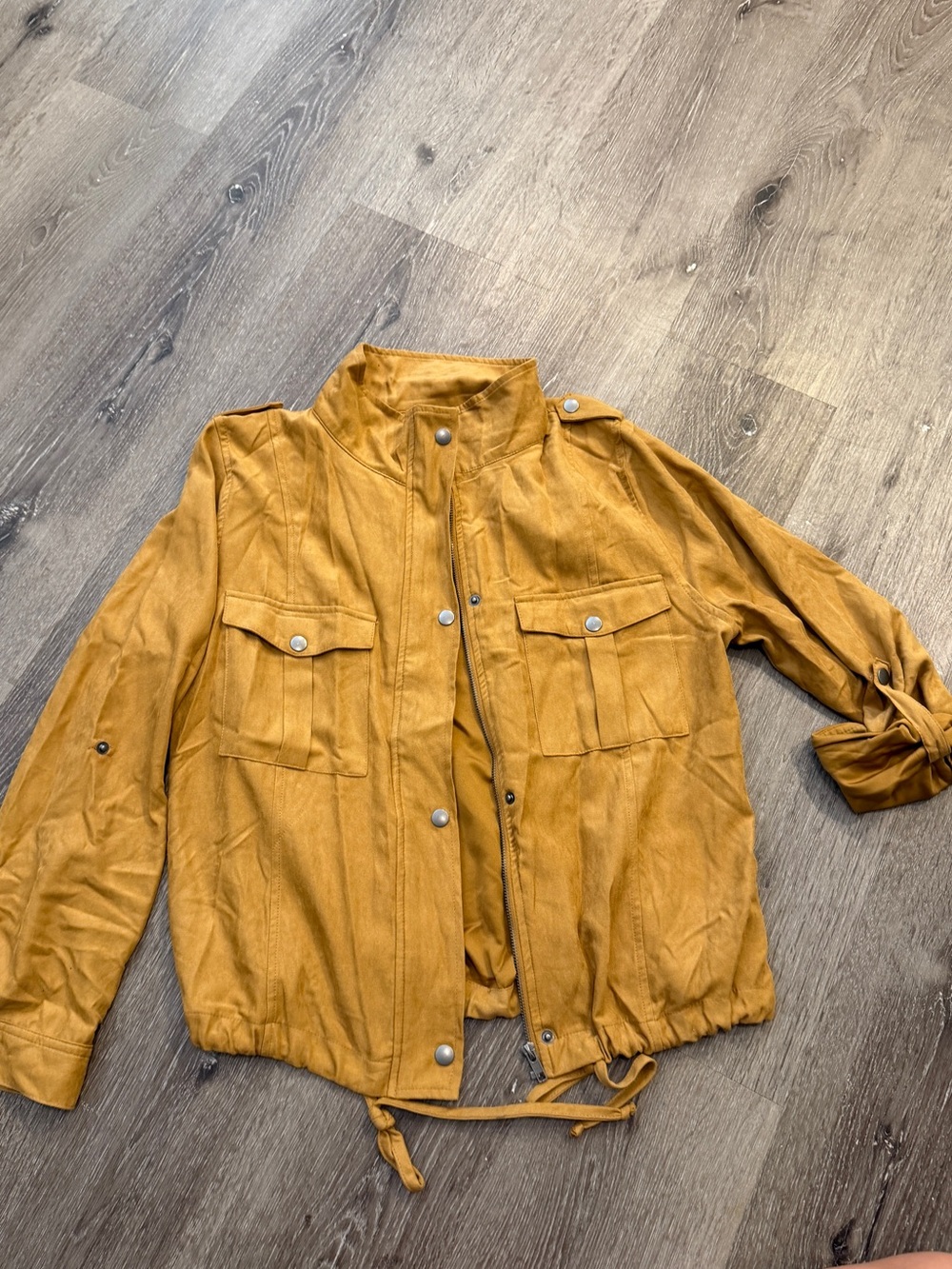 Staccato Mustard Suede Utility Jacket with Front Pockets